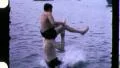 Boys Dive Stunt Jackass SWIMMING SLOW MOTION 1960s Vintage Film Home Movie 3369 HD Footage