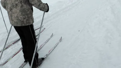 Boys go skiing Stock Footage 237478965