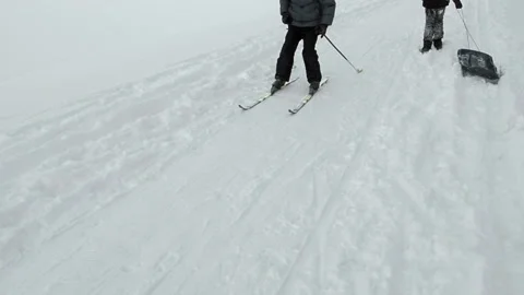 Boys go skiing Stock Footage 237479025