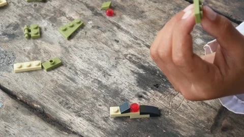 Boys hands playing with lego. Stock Footage 310520596