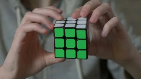 Boys hands solving rubik cube and showing thumb 스톡 동영상 72663651