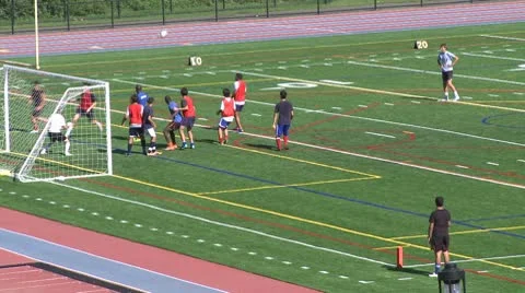 Boys High School Soccer practice (4 of 6) Stock Footage
