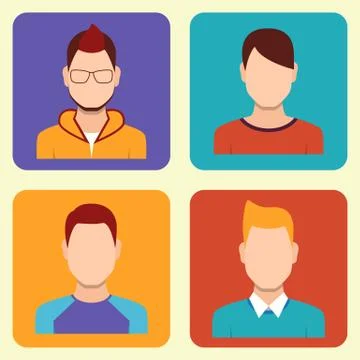 Boys Icons Set Stock Illustration