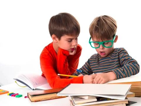 Boys learning together Stock Photos