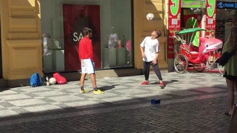 Boys performance with the ball Stock Footage 273480935