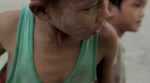 Boys playing with rubber band Stock Footage 48733873