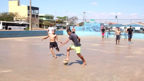 Boys Playing Scorrer Stock Footage 121324521