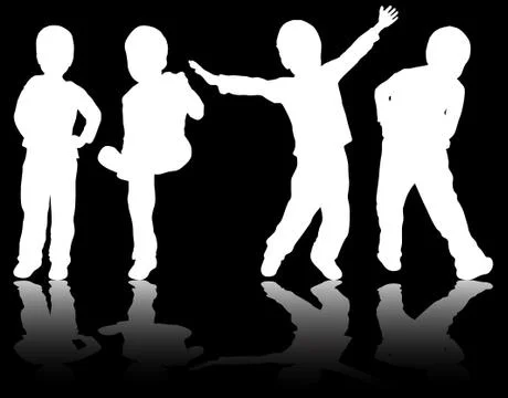 Boys silhouettes Stock Illustration