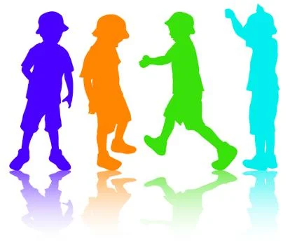 Boys silhouettes Stock Illustration
