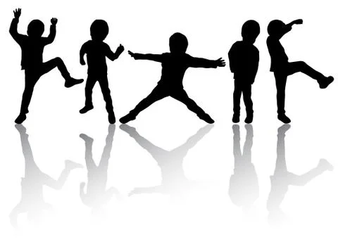 Boys silhouettes Stock-Illustration