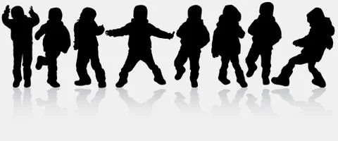 Boys silhouettes Stock Illustration