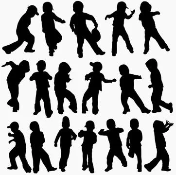 Boys silhouettes Stock Illustration
