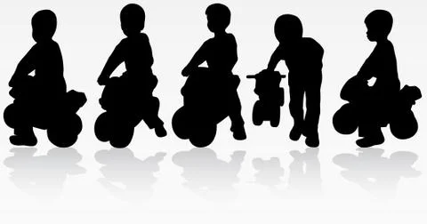 Boys silhouettes Stock Illustration