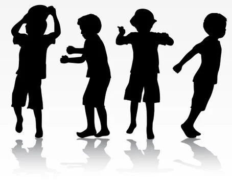 Boys silhouettes Stock Illustration