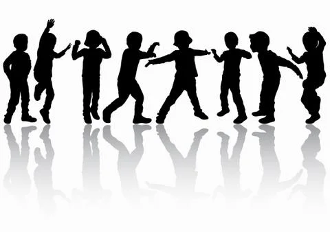 Boys silhouettes Stock Illustration
