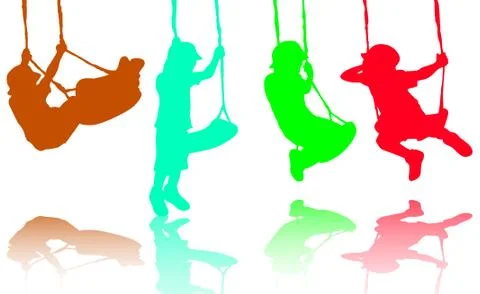 Boys silhouettes Stock Illustration