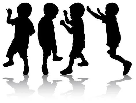 Boys silhouettes Stock Illustration