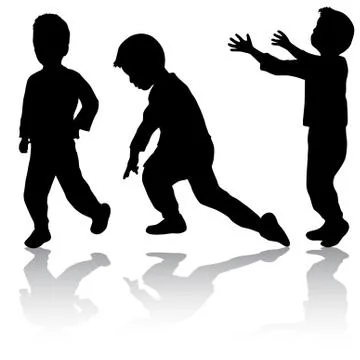 Boys silhouettes Stock Illustration