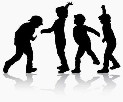 Boys silhouettes Stock Illustration