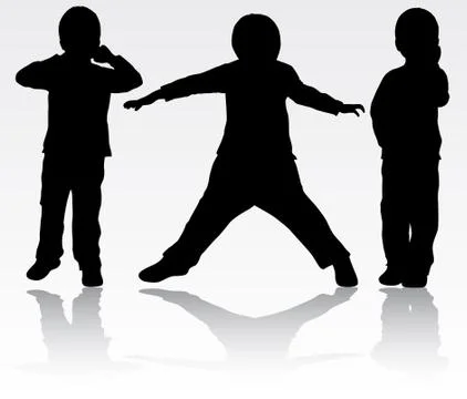 Boys silhouettes Stock Illustration