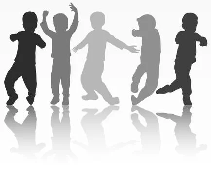 Boys silhouettes Stock Illustration