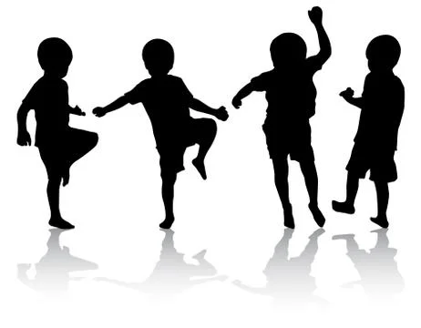 Boys silhouettes Stock Illustration