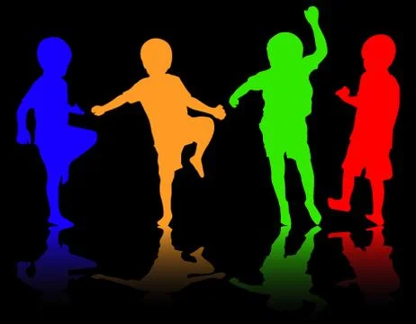 Boys silhouettes Stock Illustration