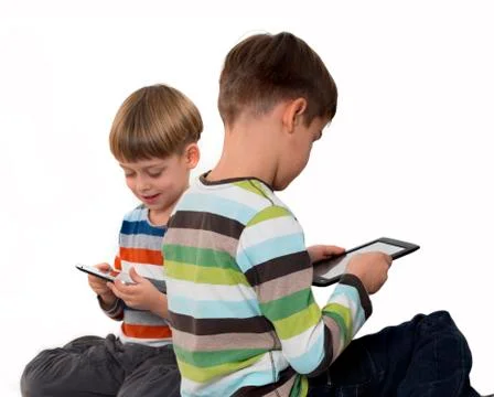 Boys with tablet computers Stock Photos