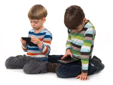 Boys with tablet computers Stock Photos
