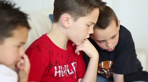 Boys using laptop computer Video stock 40712331