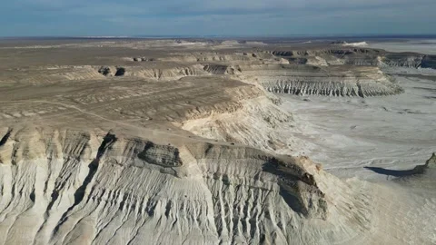 Bozzhyra is a tract on the Ustyurt plateau, a mountain place for tourists Stock Footage 238012053