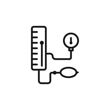 Bp checking machine icon logo sign vector outline Illustrazione stock