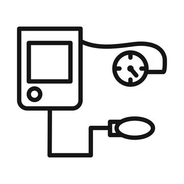 Bp checking machine icon mark in filled style Illustrazione stock