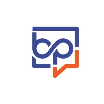 Bp letter with square logo Stock Illustration