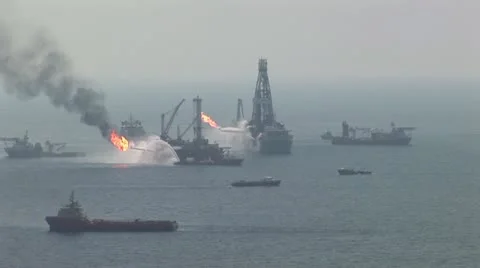 BP Oil Spill ground zero disaster 库存影片 14831352