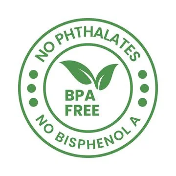 BPA free icon. Non toxic plastic label emblem. No bisphenol round stamp  badge. Bisphenol A, phthalates free imprint for eco packaging. Seal mark  isolated on white background. Vector illustration Stock Vector