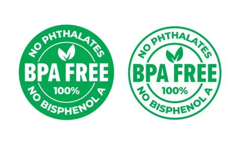 BPA free vector certificate icon. No phthalates and no bisphenol, safe food p Ilustração Stock