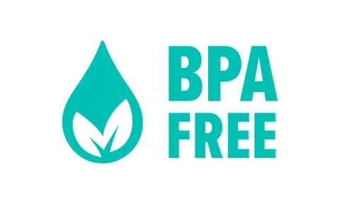 BPA free vector check mark leaf and drop icon. Safe food package stamp, healt Stock Illustration