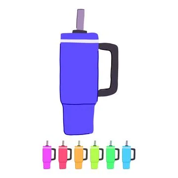 Bpa water bottle reusable vector cartoon graphic Stock Illustration