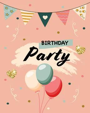 Bparty invitaion Stock Illustration