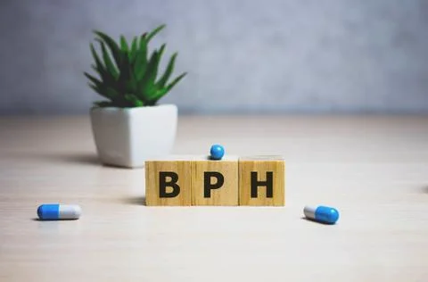 BPH Benign Prostatic Hyperplasia word made with building blocks, BPH word as Stock Photos