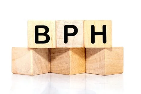 BPH Benign Prostatic Hyperplasia word made with building blocks, BPH word as  Stock Photos