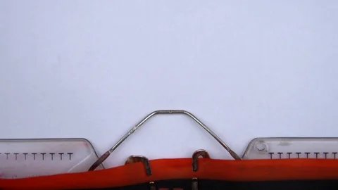 Bplan - word printed on an old typewriter in red letters, close up. Stock Footage 126509808