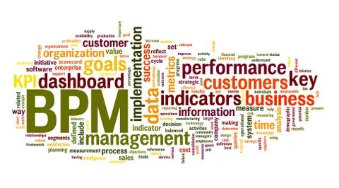 Bpm business  performance management Stock Illustration