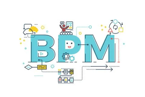 BPM : Business Process Management word Stock-Illustration
