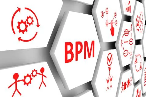 BPM concept cell background 3d illustration Illustrazione stock