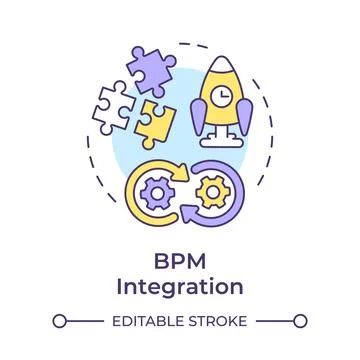 BPM integration multi color concept icon Stockillustratie