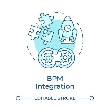 BPM integration soft blue concept icon Stock Illustration