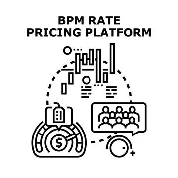 Bpm pricing platform for business process management rate Stock Illustration
