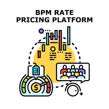 Bpm pricing platform for business process management rate Stock Illustration